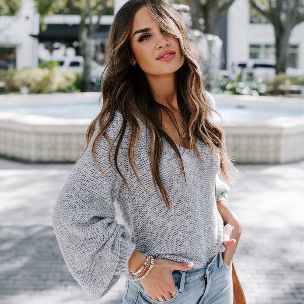 NWT - VICI District Balloon Sleeve Knit Sweater